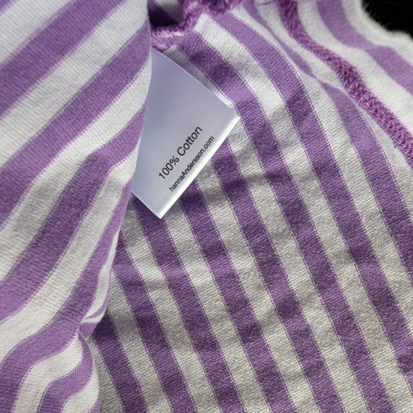 Hanna Andersson Girls Striped Long Sleeve 100% Cotton Shirt Metallic Floral - Picture 4 of 9